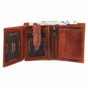 Leonardo Verrelli genuine leather men's wallet, RFID protection